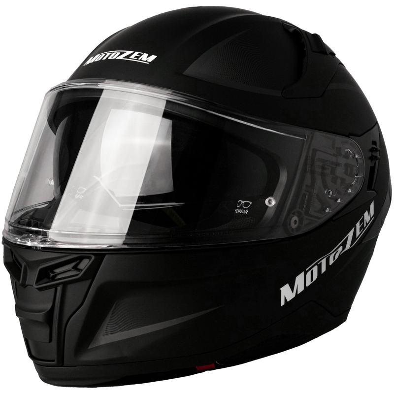 Motozem Guardian fullface motorcykelhjelm, mat sort - II. kvalitet