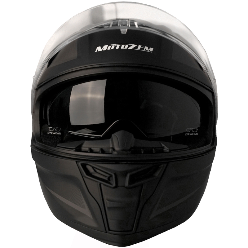 Motozem Guardian fullface motorcykelhjelm, mat sort - II. kvalitet
