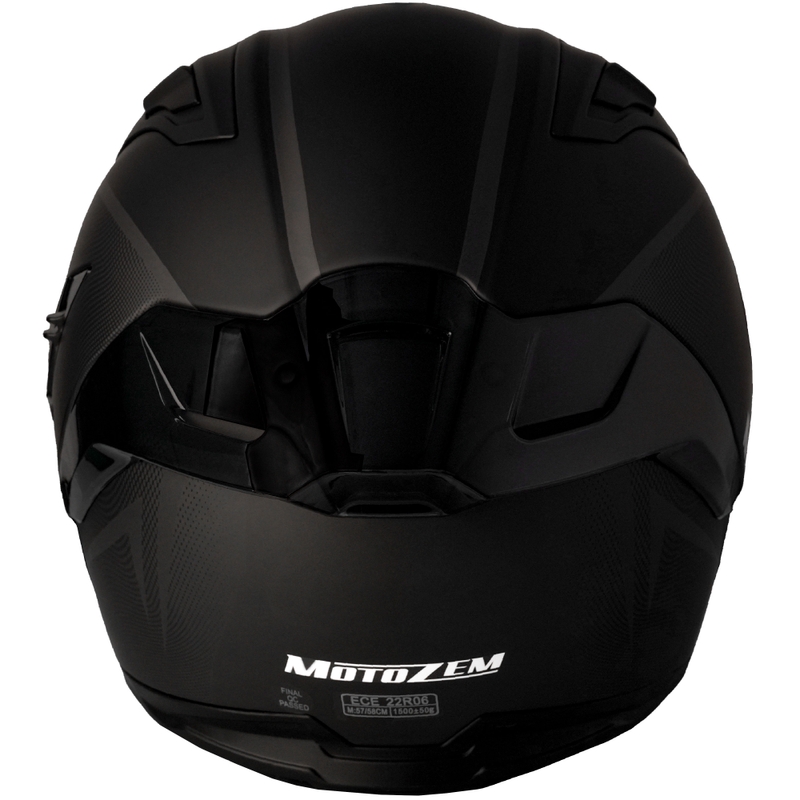 Motozem Guardian fullface motorcykelhjelm, mat sort - II. kvalitet