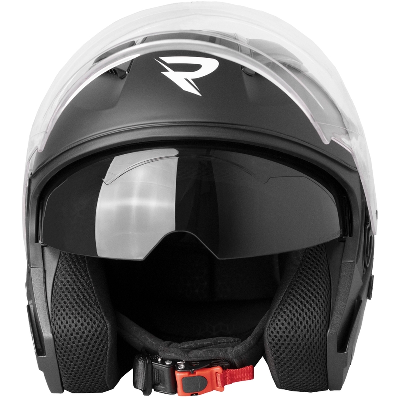 Åben motorcykelhjelm Street Racer Sonic mat sort-fluo gul - II. kvalitet