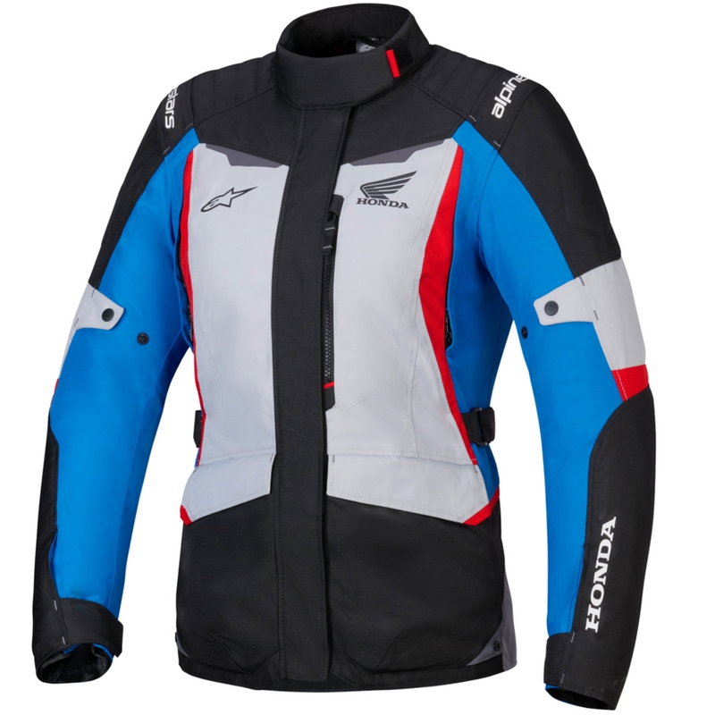 Alpinestars Stella ST-1 Vandtæt dame motorcykeljakke Honda kollektion grå-blå-sort-rød