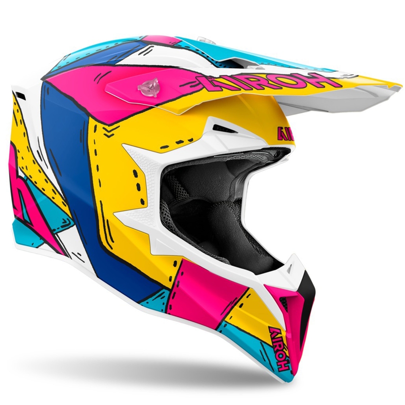 Motocross hjelm Airoh Wraaap Paint mat flerfarvet