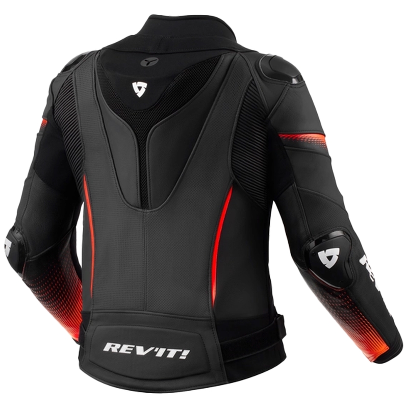 Revit Xena 4 Pro Black-Fluo Red motorcykeljakke i læder til kvinder