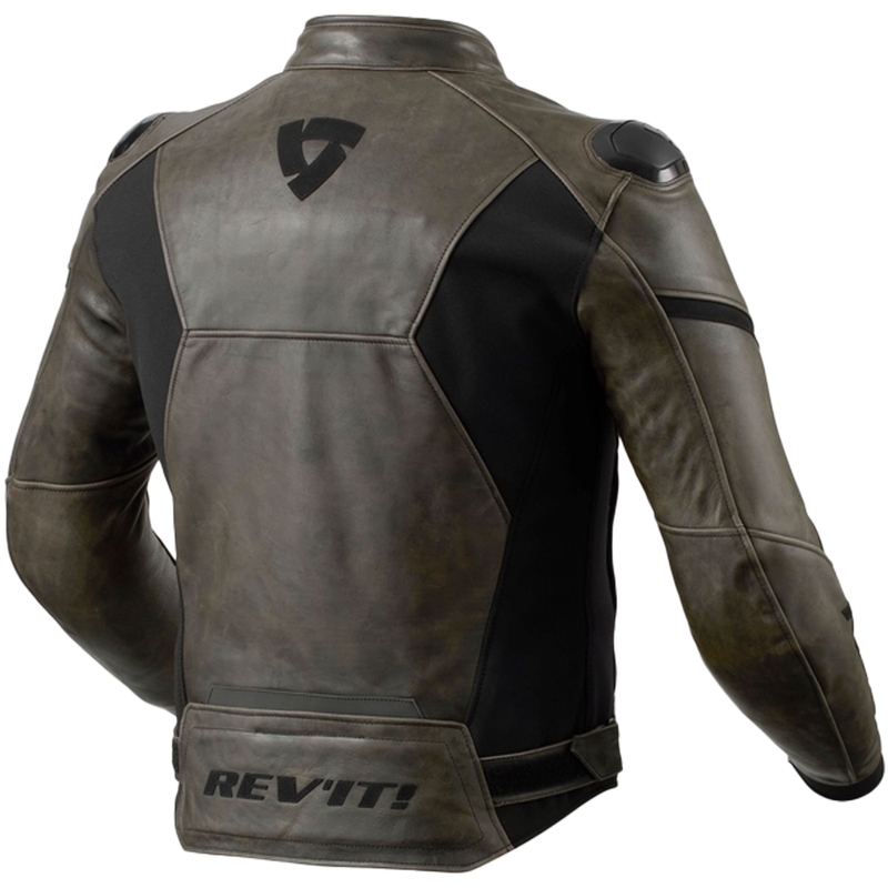 Revit Parallax Dark Olive motorcykeljakke i læder