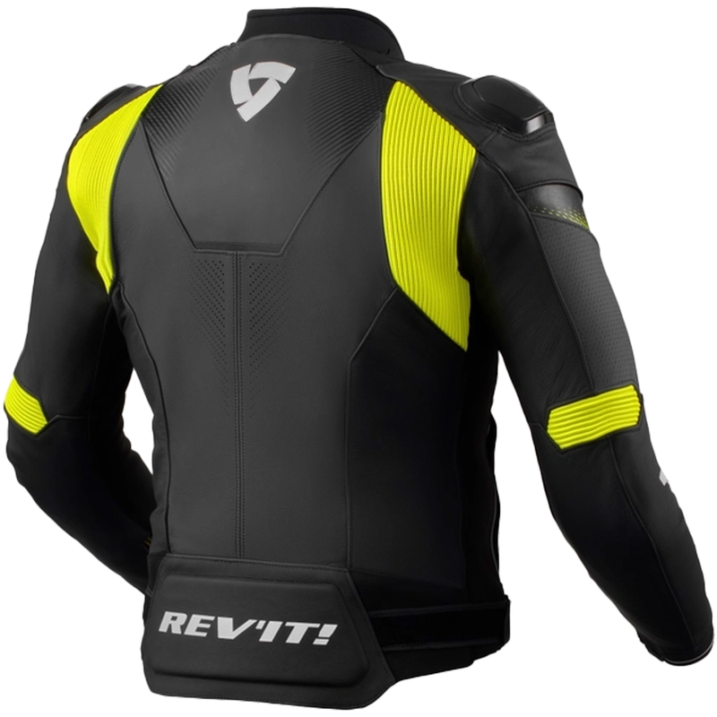 Revit Control sort-fluogul motorcykeljakke i læder