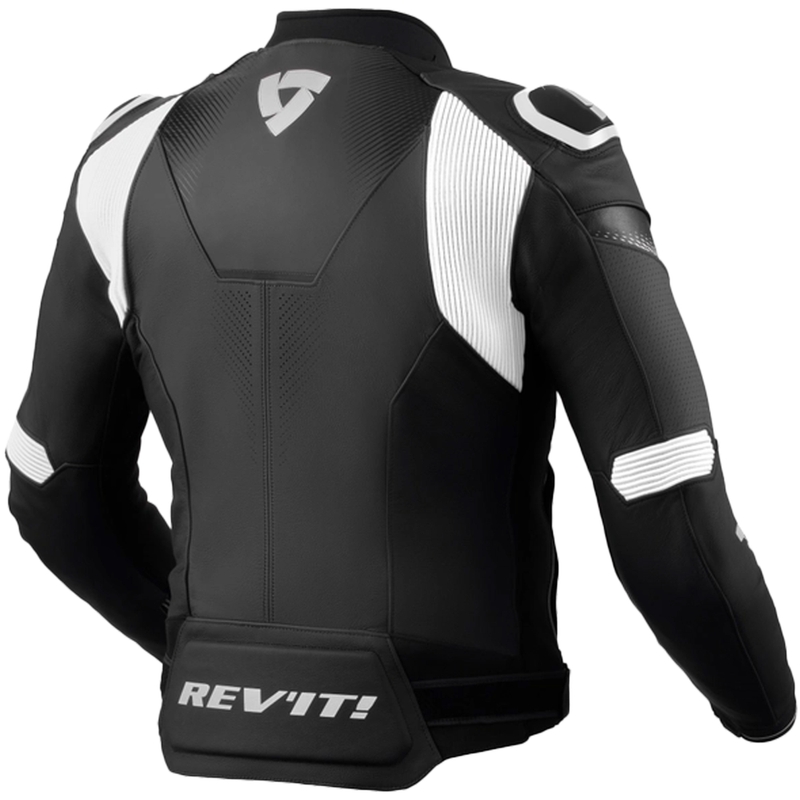 Revit Control motorcykeljakke i sort og hvidt læder