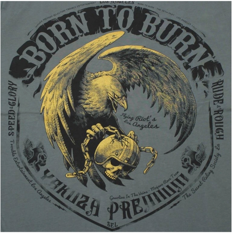 Yakuza Premium Born To Burn Flying Riots Los Angeles T-shirt olivengrøn