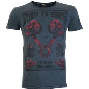T-shirt Yakuza Premium Rude and Rough Born to Burn - Los Angeles blå