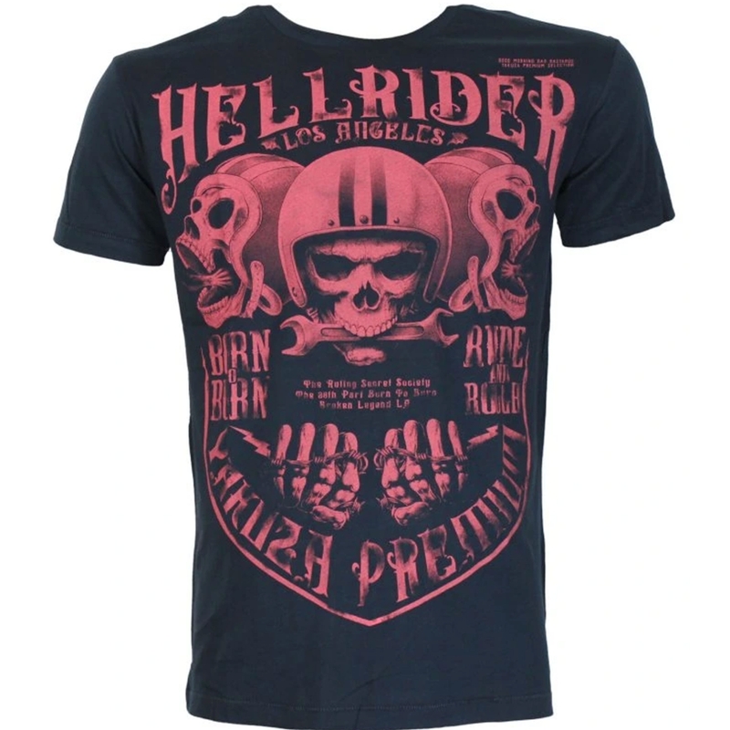 Yakuza Premium Hell Rider T-shirt - Born to Burn mørkeblå