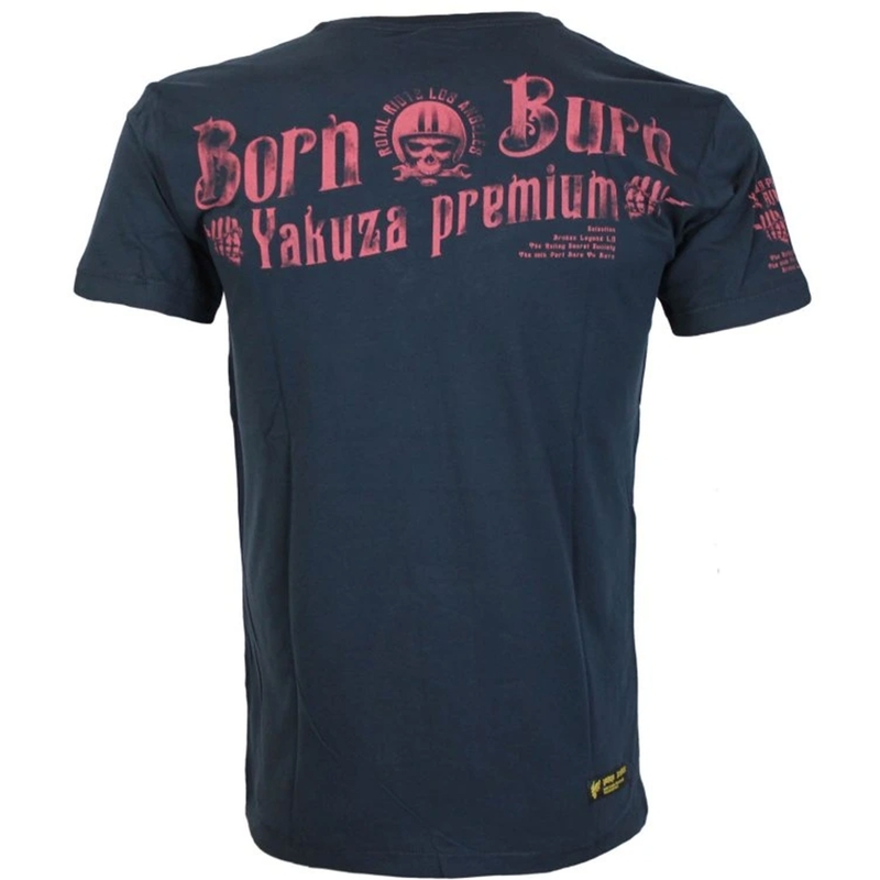 Yakuza Premium Hell Rider T-shirt - Born to Burn mørkeblå