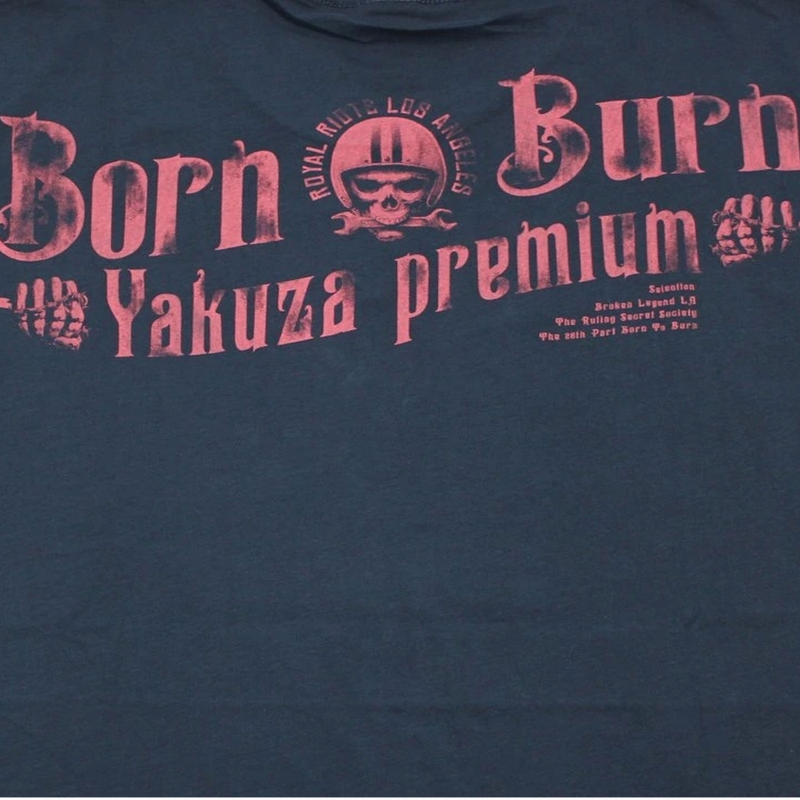Yakuza Premium Hell Rider T-shirt - Born to Burn mørkeblå