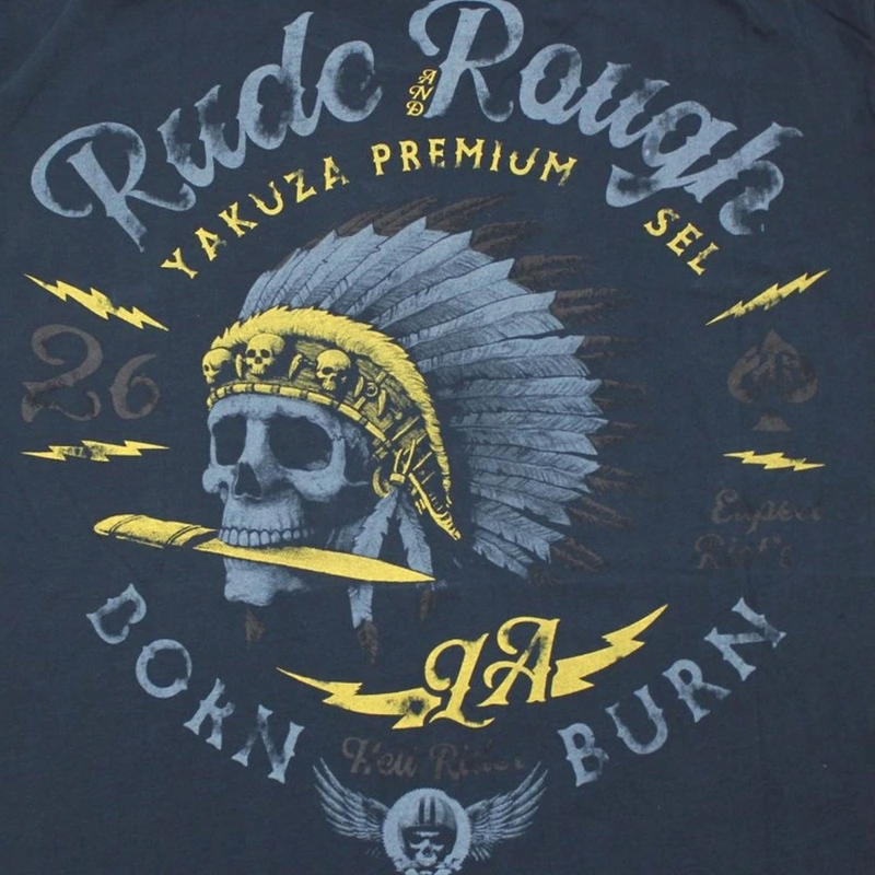 Yakuza Premium Ruhig og Rough T-shirt - Los Angeles mørkeblå