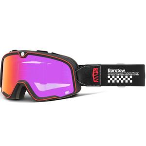 100% Barstow Erban motocrossbriller med rød plexiglas