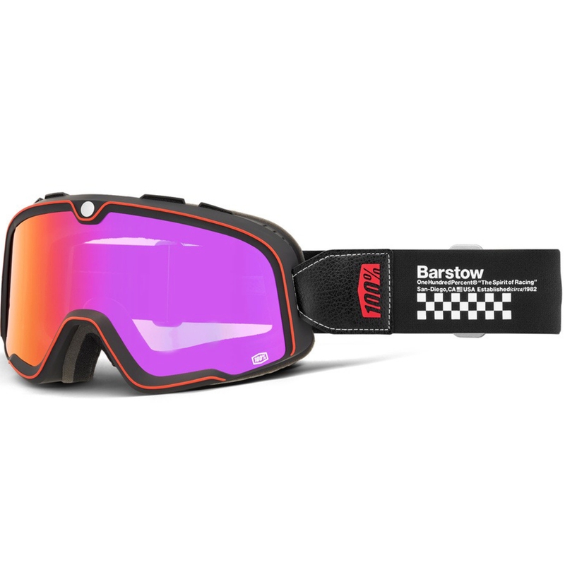 100% Barstow Erban motocrossbriller med rød plexiglas