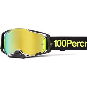 100% Armega Orban motocrossbriller med guld plexiglas