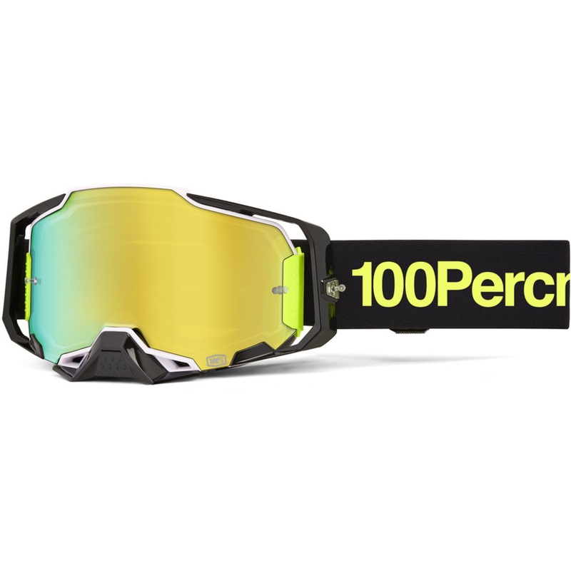100% Armega Orban motocrossbriller med guld plexiglas