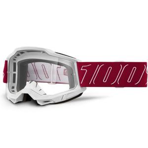 100% Accuri 2 Redline motocrossbriller med klar plexiglas