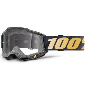100% Accuri 2 Risland motocrossbriller med klar plexiglas