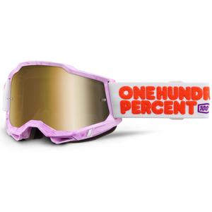 100% Accuri 2 Hundreds motocrossbriller med guld plexiglas