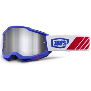 100% Accuri 2 Kolby motocrossbriller med sølvfarvet plexiglas