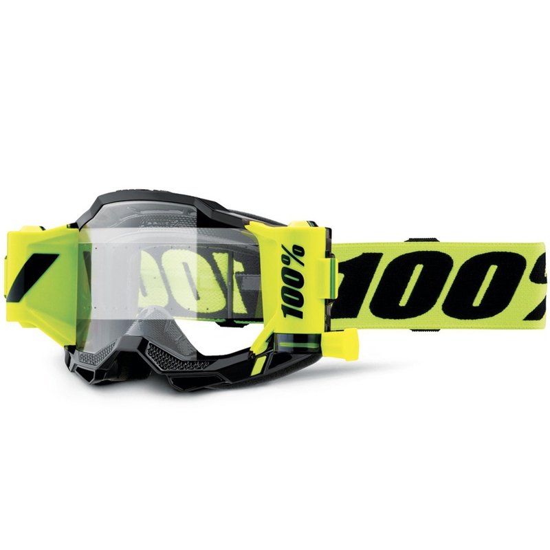 Motocross-briller 100% Accuri 2 Forecast fluo gule med klar plexiglas
