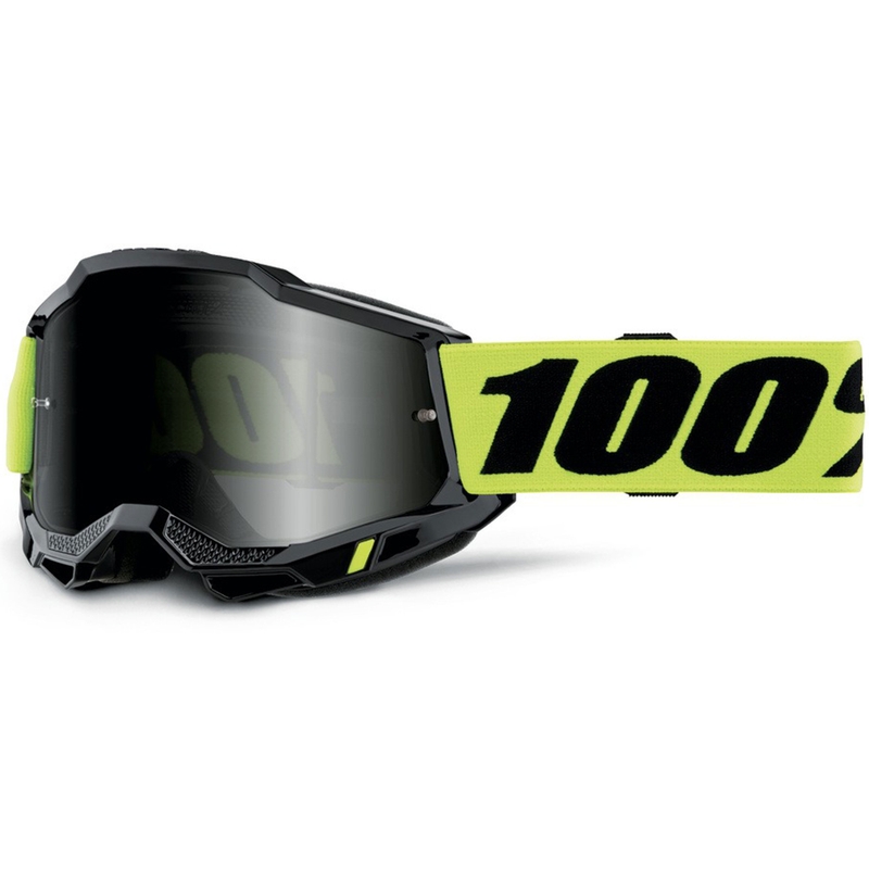 Motocross-briller 100% Accuri 2 Sand fluo gul med røget plexiglas