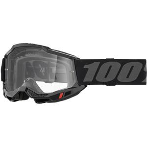 Børne motocrossbriller 100% Accuri 2 Junior sorte med klar plexiglas