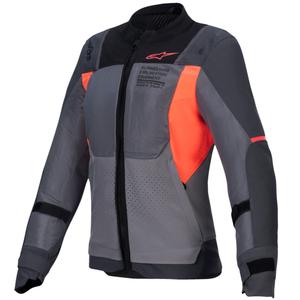 Alpinestars Stella ST-2 Air dame motorcykeljakke grå-mørkegrå-fluo koral