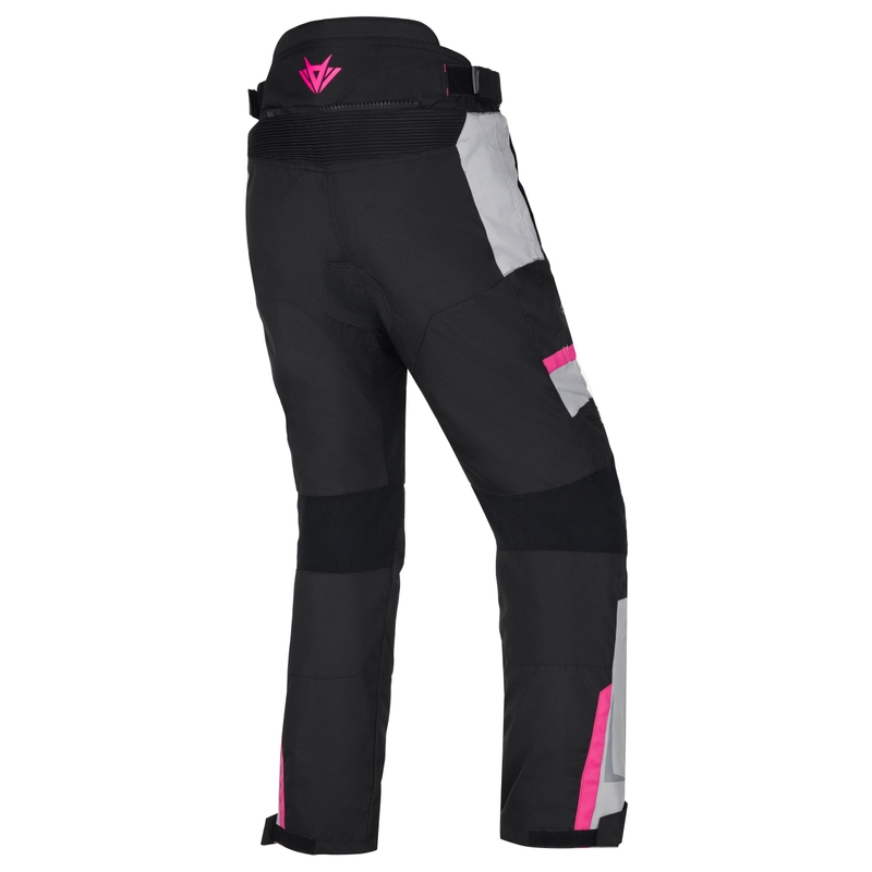 Dame cropped motorcykelbukser RSA EXO 2 sort-grå-pink