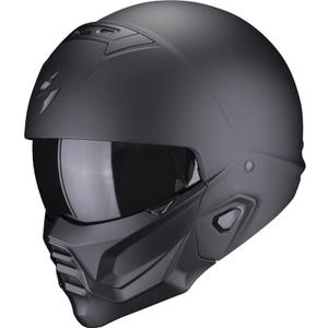 Åben motorcykelhjelm med maske Scorpion EXO-COMBAT II Ensfarvet sort mat