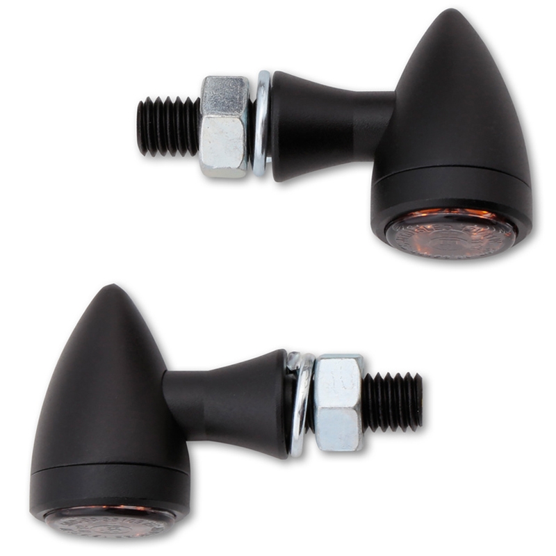 Motorcykel blinklys Highsider Smart Sixteen Bullet LED røggrå