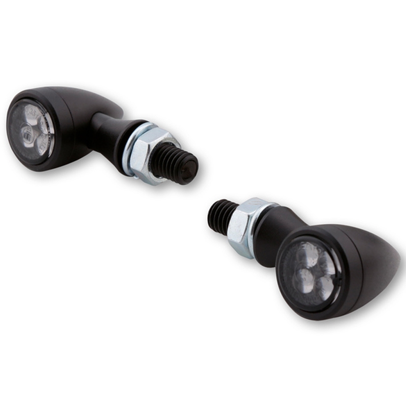 Motorcykel blinklys Highsider Smart Sixteen Bullet LED røggrå