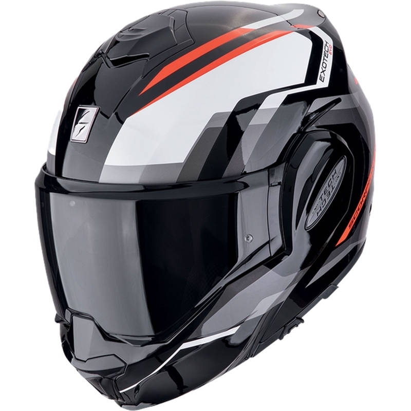 Sammenklappelig motorcykelhjelm Scorpion EXO-TECH EVO FURIO sort-rød udsalg