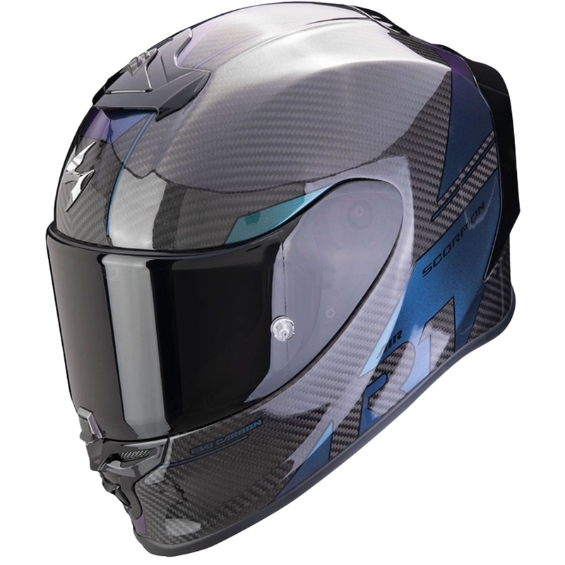 Integreret motorcykelhjelm Scorpion EXO-R1 EVO Carbon Air Rally sort kamæleon udsalg