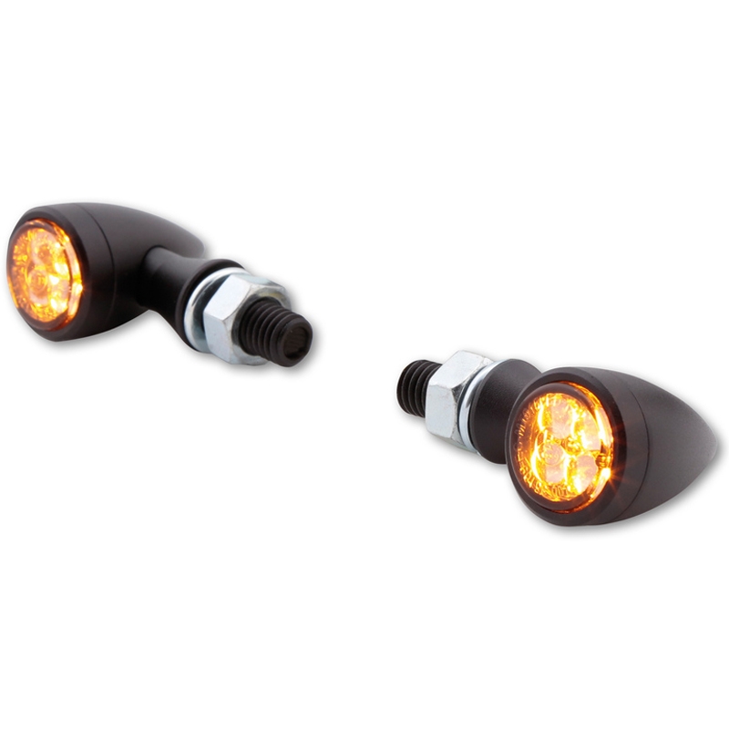 Motorcykel blinklys Highsider Smart Sixteen Bullet LED 3i1 røggrå