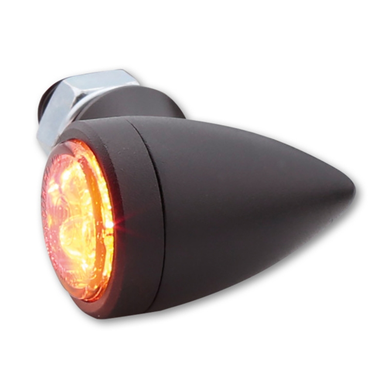 Motorcykel blinklys Highsider Smart Sixteen Bullet LED 3i1 røggrå