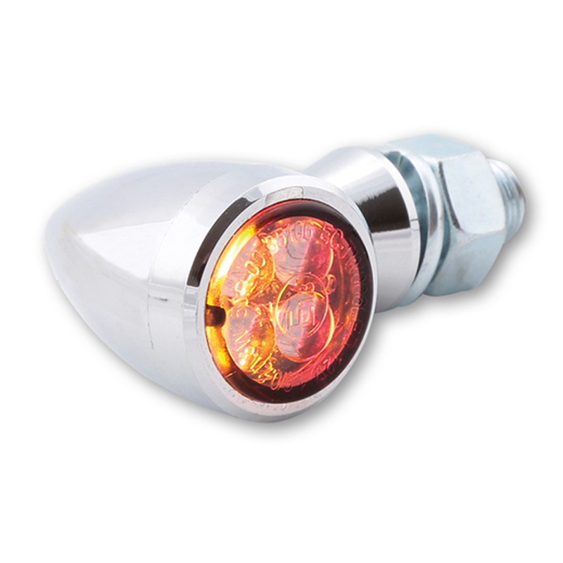 Motorcykel blinklys Highsider Smart Sixteen Bullet LED 3i1 krom