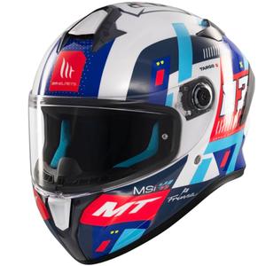 MT Targo S integreret motorcykelhjelm SERGIO GARCIA blå-rød-hvid