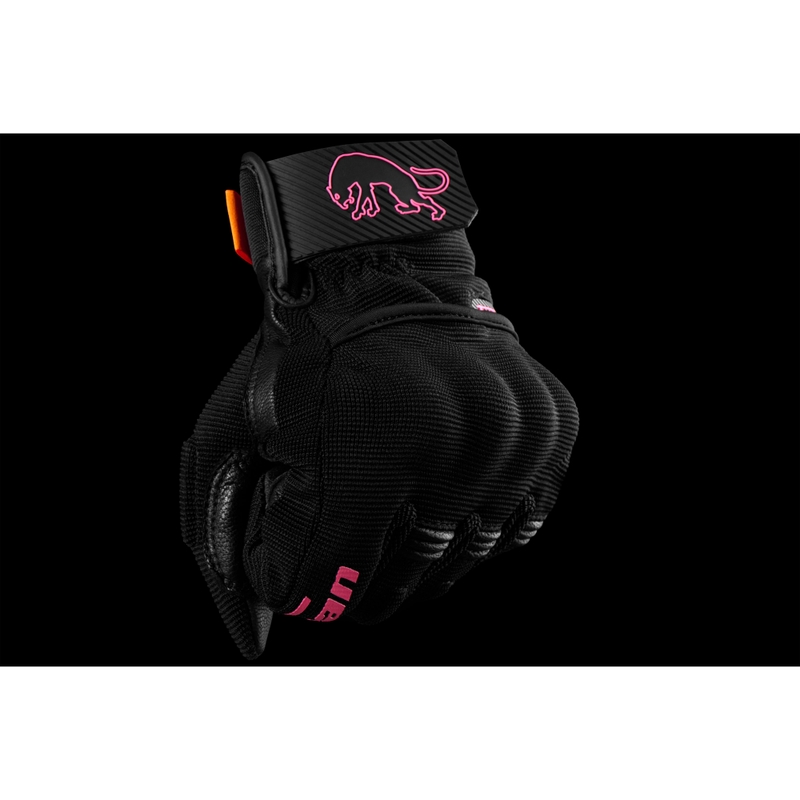 Furygan Jet Lady D3O® Evo dame motorcykelhandsker sort-pink