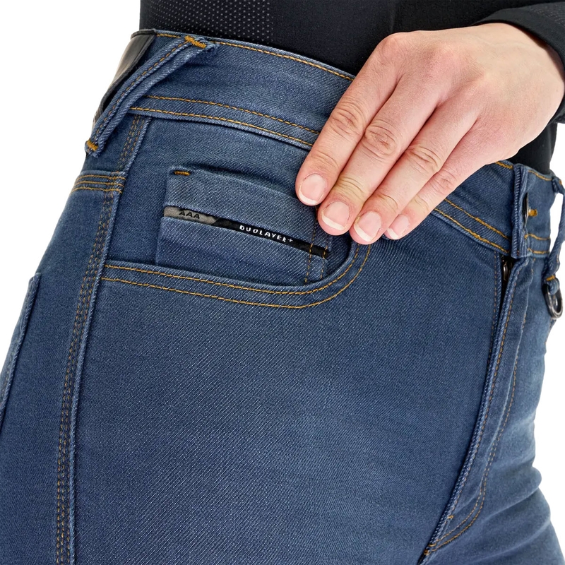 Shima Ridge dame lange motorcykeljeans blå