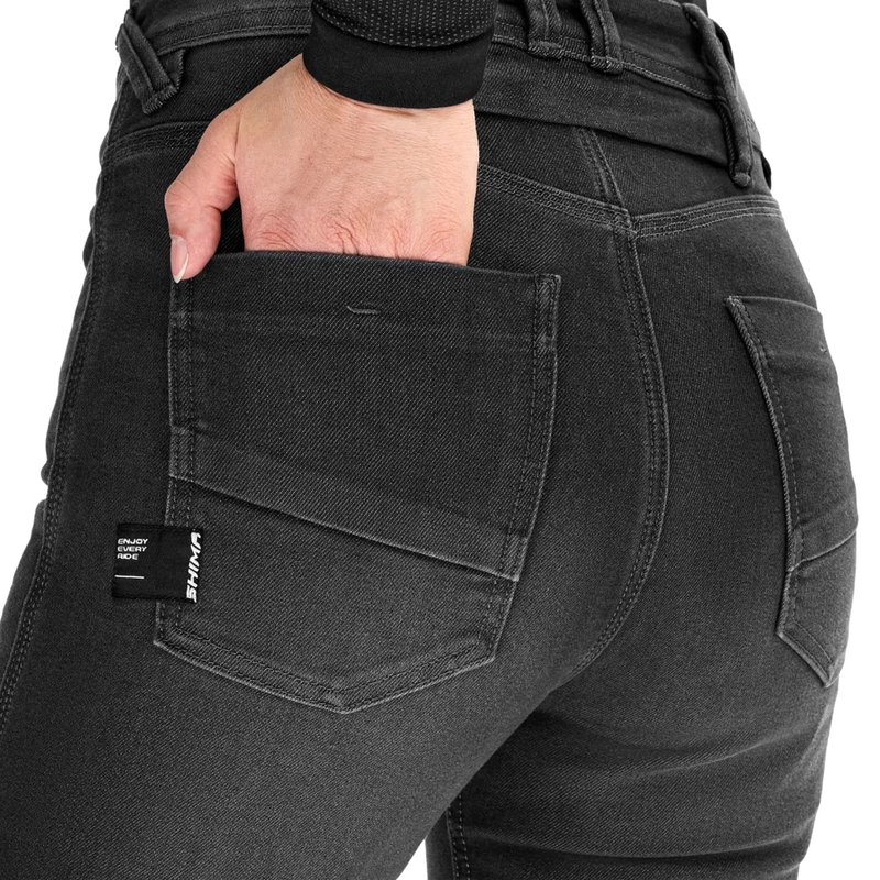 Shima Ridge dame lange motorcykeljeans, sort
