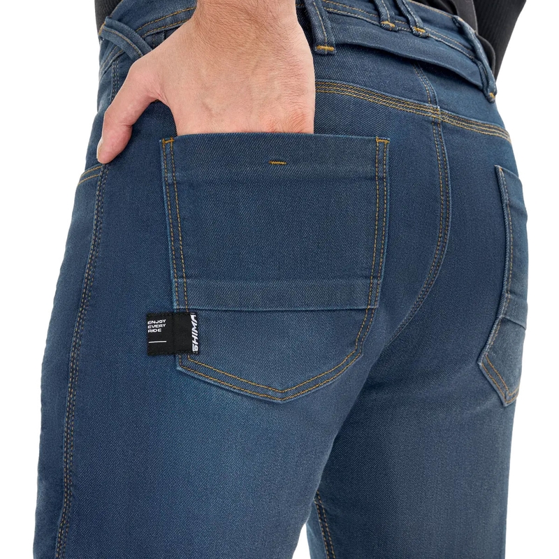 Shima Ridge Extended Biker Jeans Blå