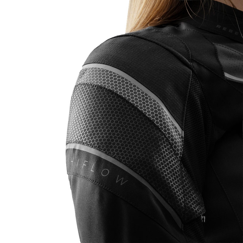 Dame motorcykeljakke Rebelhorn Hiflow V sort