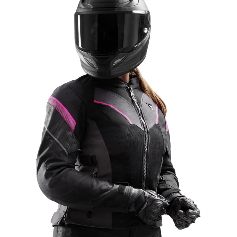 Rebelhorn Hiflow V sort-grå-pink motorcykeljakke til kvinder