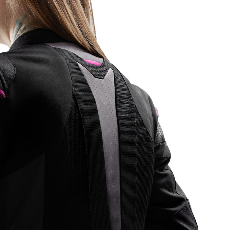 Rebelhorn Hiflow V sort-grå-pink motorcykeljakke til kvinder