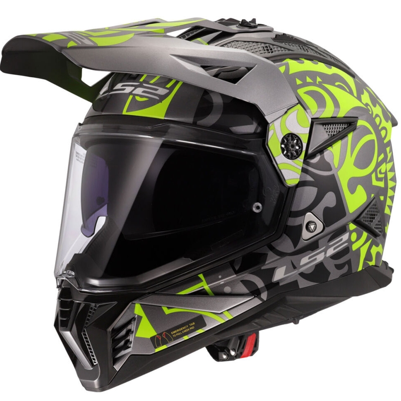 Enduro motorcykelhjelm LS2 MX702 Pioneer II Rangi fluo gul
