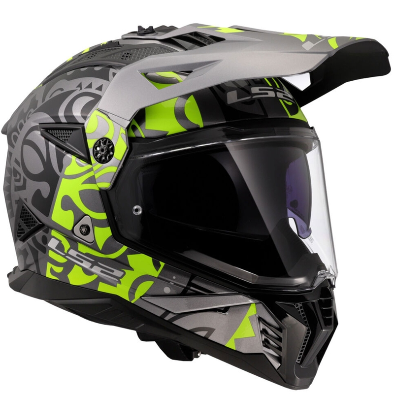 Enduro motorcykelhjelm LS2 MX702 Pioneer II Rangi fluo gul