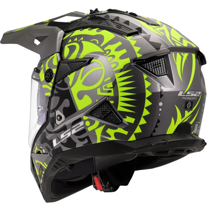 Enduro motorcykelhjelm LS2 MX702 Pioneer II Rangi fluo gul