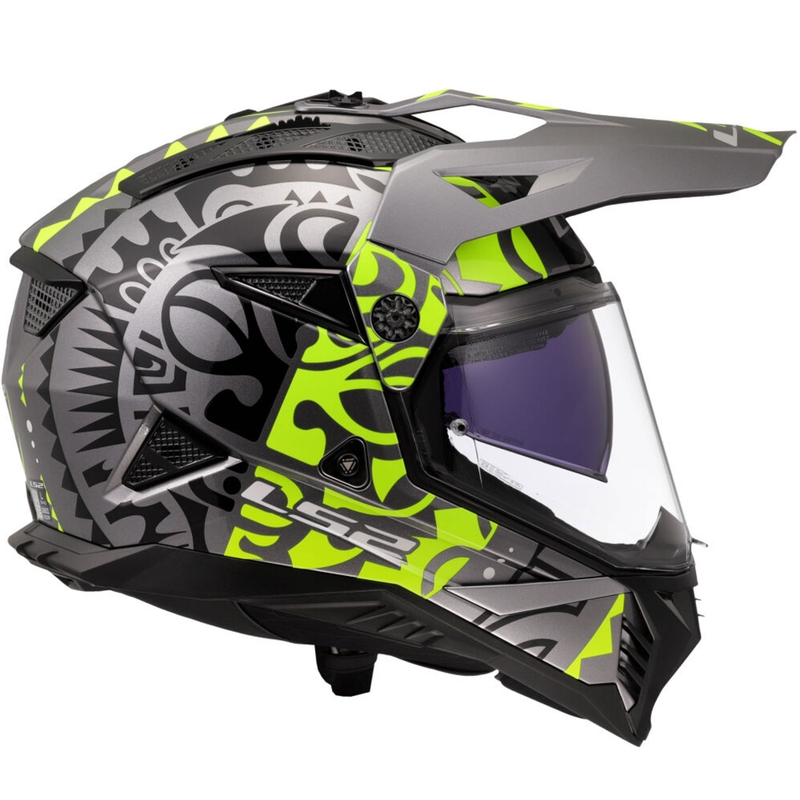 Enduro motorcykelhjelm LS2 MX702 Pioneer II Rangi fluo gul