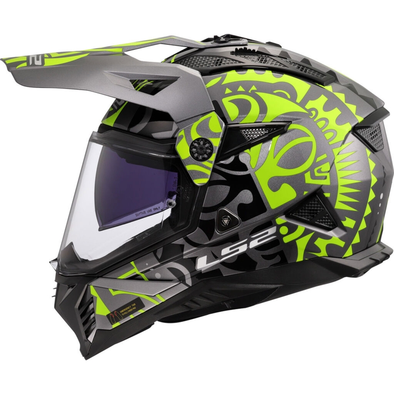 Enduro motorcykelhjelm LS2 MX702 Pioneer II Rangi fluo gul